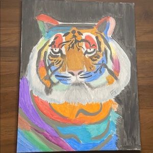 Colorful tiger painting